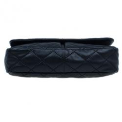 Pre Owned Chanel Black Quilted Lambskin Two Pocket Flap Shoulder Bag