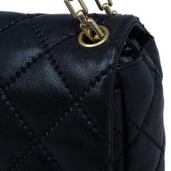 Pre Owned Chanel Black Quilted Lambskin Two Pocket Flap Shoulder Bag