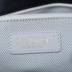 Pre Owned Chanel Black Quilted Lambskin Two Pocket Flap Shoulder Bag