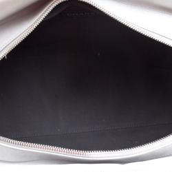 Pre Owned Chanel Grey Quilted Iridescent Leather Chic Quilt Bowling Bag