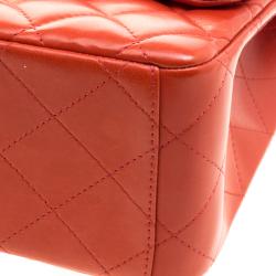Pre Owned Chanel Red Quilted Leather Maxi Classic Double Flap Bag