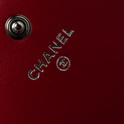 Chanel Red Quilted Leather CC Continental Wallet