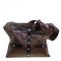 مملوكة مسبقًا Chanel Dark Brown Leather Large Girl Chanel Bag