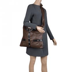 مملوكة مسبقًا Chanel Dark Brown Leather Large Girl Chanel Bag