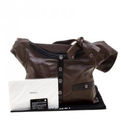 مملوكة مسبقًا Chanel Dark Brown Leather Large Girl Chanel Bag