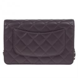 Pre Owned Chanel Purple Lambskin WOC