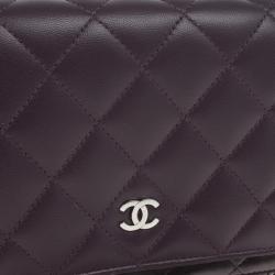 Pre Owned Chanel Purple Lambskin WOC