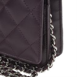 Pre Owned Chanel Purple Lambskin WOC