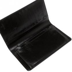 Pre Owned محفظة شانيل فوتيز كوكو إل- ين جلد أسود