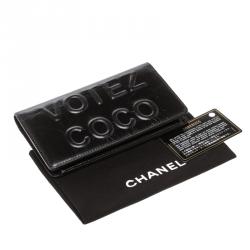 Pre Owned محفظة شانيل فوتيز كوكو إل- ين جلد أسود