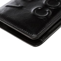 Pre Owned محفظة شانيل فوتيز كوكو إل- ين جلد أسود