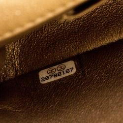 Pre Owned Chanel Gold Camellia Quilted Leather Mini Classic Flap Bag