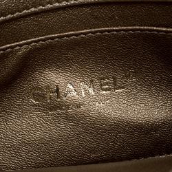 Pre Owned Chanel Gold Camellia Quilted Leather Mini Classic Flap Bag