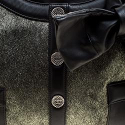 مملوكة مسبقًا حقيبة شانيل غيرل شعر عجل وجلد ذهبية/ سوداء