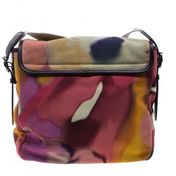Chanel Muliticolor Nubuck Leather CC Flower Power Messenger Bag