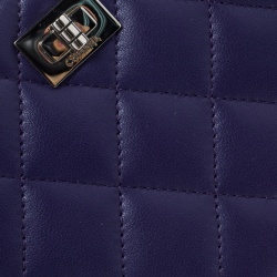 Chanel Purple Quilted Leather Reissue Zip Around Wallet