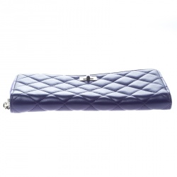 Chanel Purple Quilted Leather Reissue Zip Around Wallet