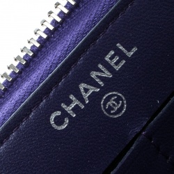 Chanel Purple Quilted Leather Reissue Zip Around Wallet