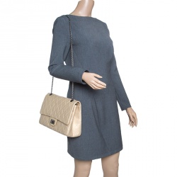 مملوكة مسبقًا Chanel Light Gold Quilted Leather Reissue 2.55 Classic 227 Flap Bag