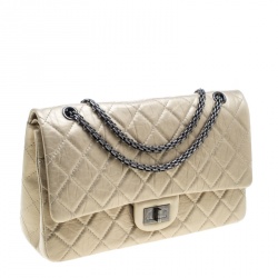 مملوكة مسبقًا Chanel Light Gold Quilted Leather Reissue 2.55 Classic 227 Flap Bag