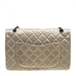 مملوكة مسبقًا Chanel Light Gold Quilted Leather Reissue 2.55 Classic 227 Flap Bag