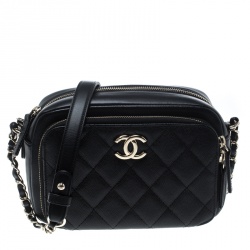 Chanel Pink Quilted Leather Business Affinity Camera Case Shoulder