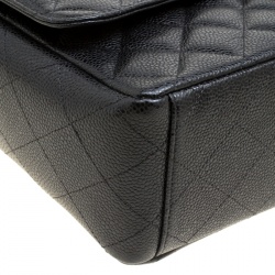 Pre Owned Chanel Black Leather Maxi Classic Double Flap Bag