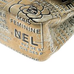 Pre Owned Chanel Gold/Mint Green Hand Painted Leather Medium Classic Double Flap Bag