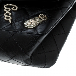 Pre Owned Chanel Black Quilted Charm Embellished Leather 2.55 Reissue 225 Flap Bag