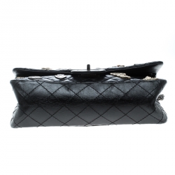 Pre Owned Chanel Black Quilted Charm Embellished Leather 2.55 Reissue 225 Flap Bag