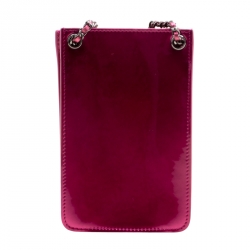 مملوكة مسبقًا حقيبة كروس شانيل حافظة جوال CC جلد لامعة ذهبية