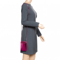 مملوكة مسبقًا حقيبة كروس شانيل حافظة جوال CC جلد لامعة ذهبية