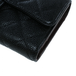 Chanel Black Caviar Leather Classic Continental Wallet