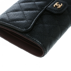 Chanel Black Caviar Leather Classic Continental Wallet