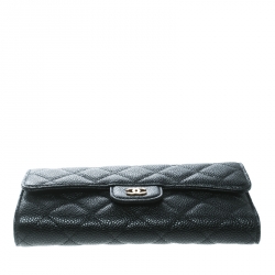 Chanel Black Caviar Leather Classic Continental Wallet