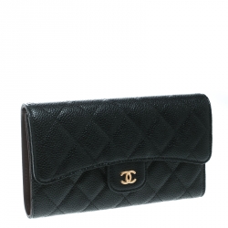 Chanel Black Caviar Leather Classic Continental Wallet