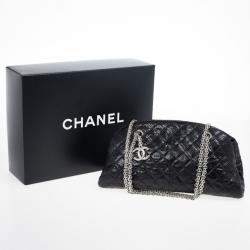 Pre Owned Chanel Black Quilted Crackled Python Just Mademoiselle bag 