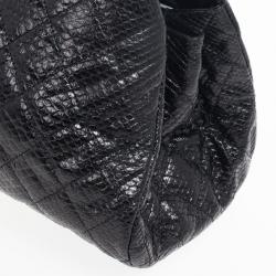 Pre Owned Chanel Black Quilted Crackled Python Just Mademoiselle bag 