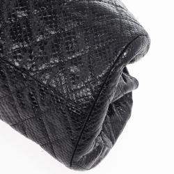 Pre Owned Chanel Black Quilted Crackled Python Just Mademoiselle bag 