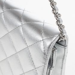 مملوكة مسبقًا Chanel Silver Quilted Classic Quilted WOC Bag