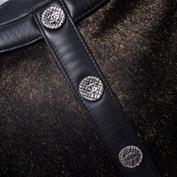 Pre Owned حقيبة شانيل غيرل شعر عجل وجلد ذهبية/ سوداء