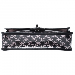 Pre Owned Chanel Black/Pink PVC Over Lace Medium Classic Single Flap Bag