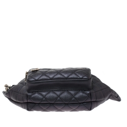 Pre Owned Chanel Metallic Green/Purple Quilted Leather Fanny Pack Waistbelt Bag
