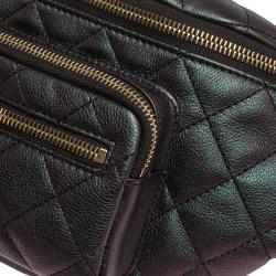 Pre Owned Chanel Metallic Green/Purple Quilted Leather Fanny Pack Waistbelt Bag