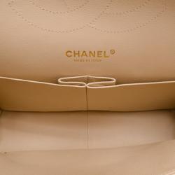 Pre Owned Chanel Classic Beige Caviar Jumbo 2.55 Flap 