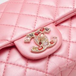Pre Owned Chanel Ltd. Ed. Pink Precious Collection Medium Classic Flap