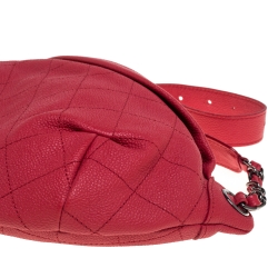 Pre Owned Chanel Pink Quilted Leather Zip and Carry Waist Bag 