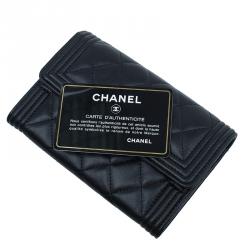 مملوكة مسبقًا Chanel Black Quilted Lambskin Wallet