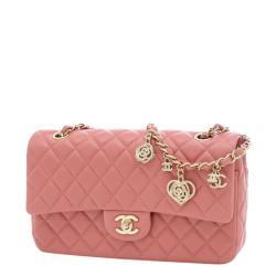 مملوكة مسبقًا Chanel Pink/Champagne Gold Quilted Leather Shoulder Bag