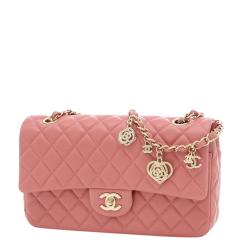 مملوكة مسبقًا Chanel Pink/Champagne Gold Quilted Leather Shoulder Bag